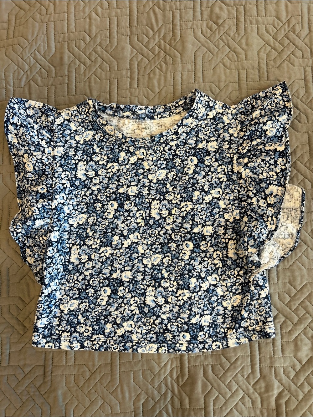 Gap Toddler Girls Ditsy Floral Flutter Sleeve Top Size 3T